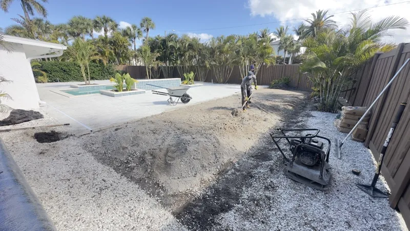 Paver and travertine hardscape by Master360 Services in Sarasota, FL